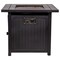 Emma and Oliver Calder 50,000 BTU Propane Fire Table with Wicker Motif Steel Base and Steel Tabletop with Included Lid, Lava Rocks, and Tank Holder